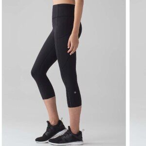 2 Lululemon Fast & Free Crop II *Nulux 19" Black Size 6